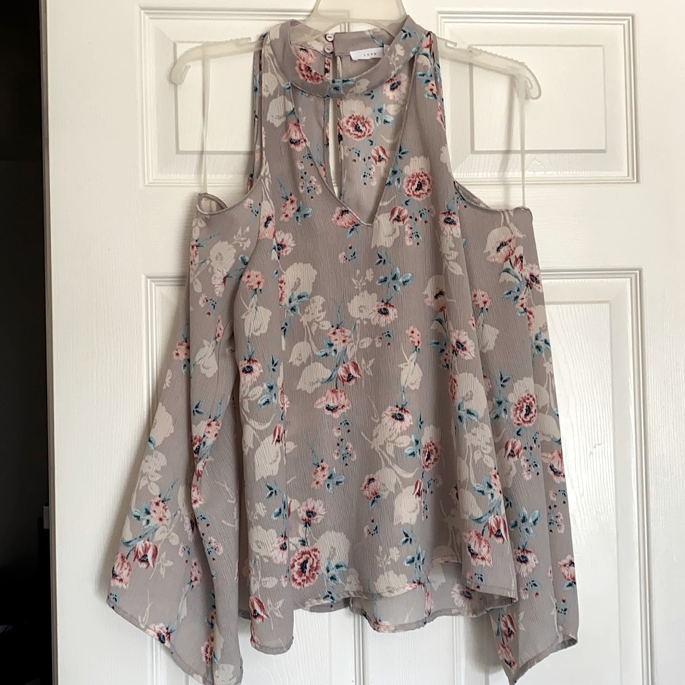 floral open shoulder blouse